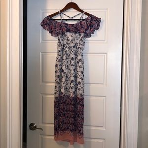 Girls cold shoulder maxi dress